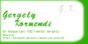 gergely kormendi business card